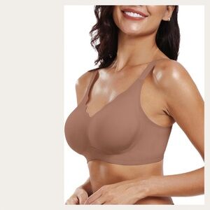 Tan Wireless Seamless Bra with Wide Straps